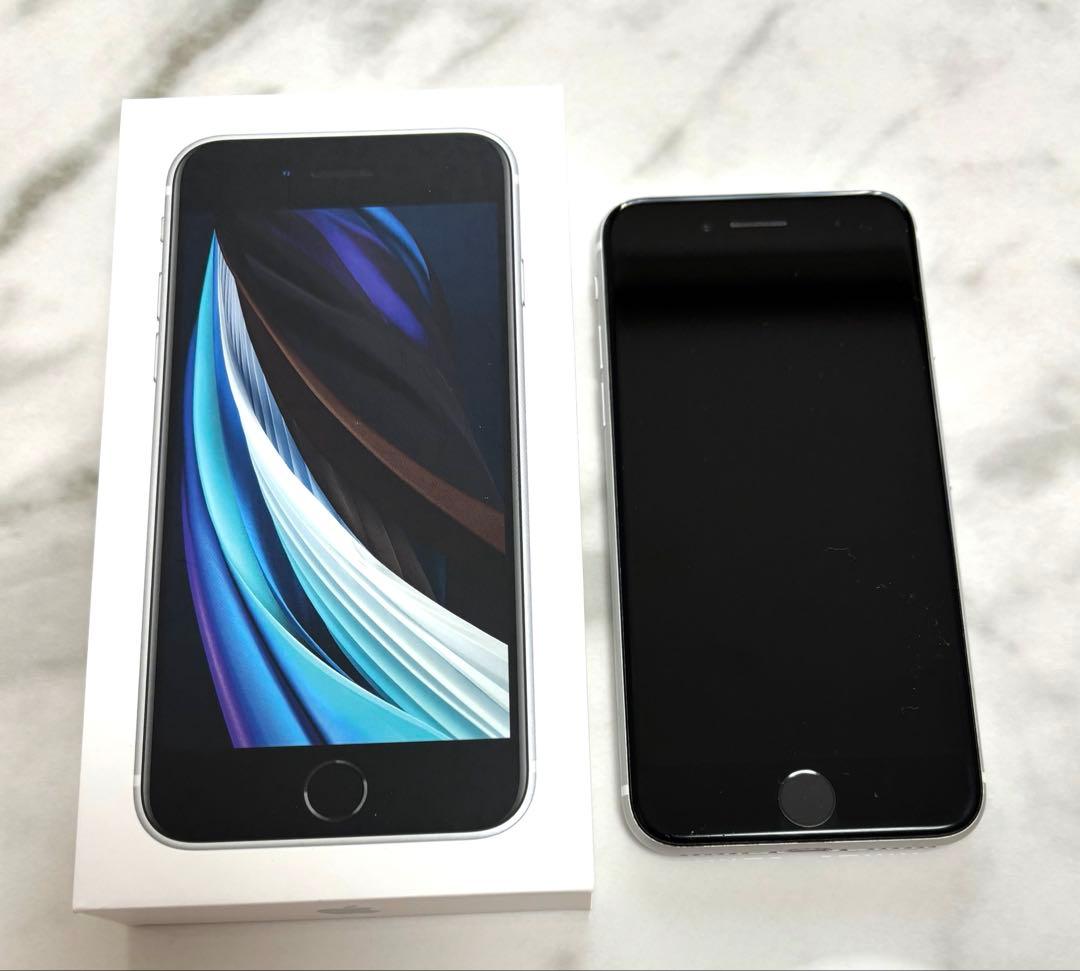 【極上美品】付属品未使用 iPhoneSE2 第二世代　ホワイト SIMフリー SIMロック解除済】【第2世代】au iPhoneSE 64GB ホワイト MX9T2J/A