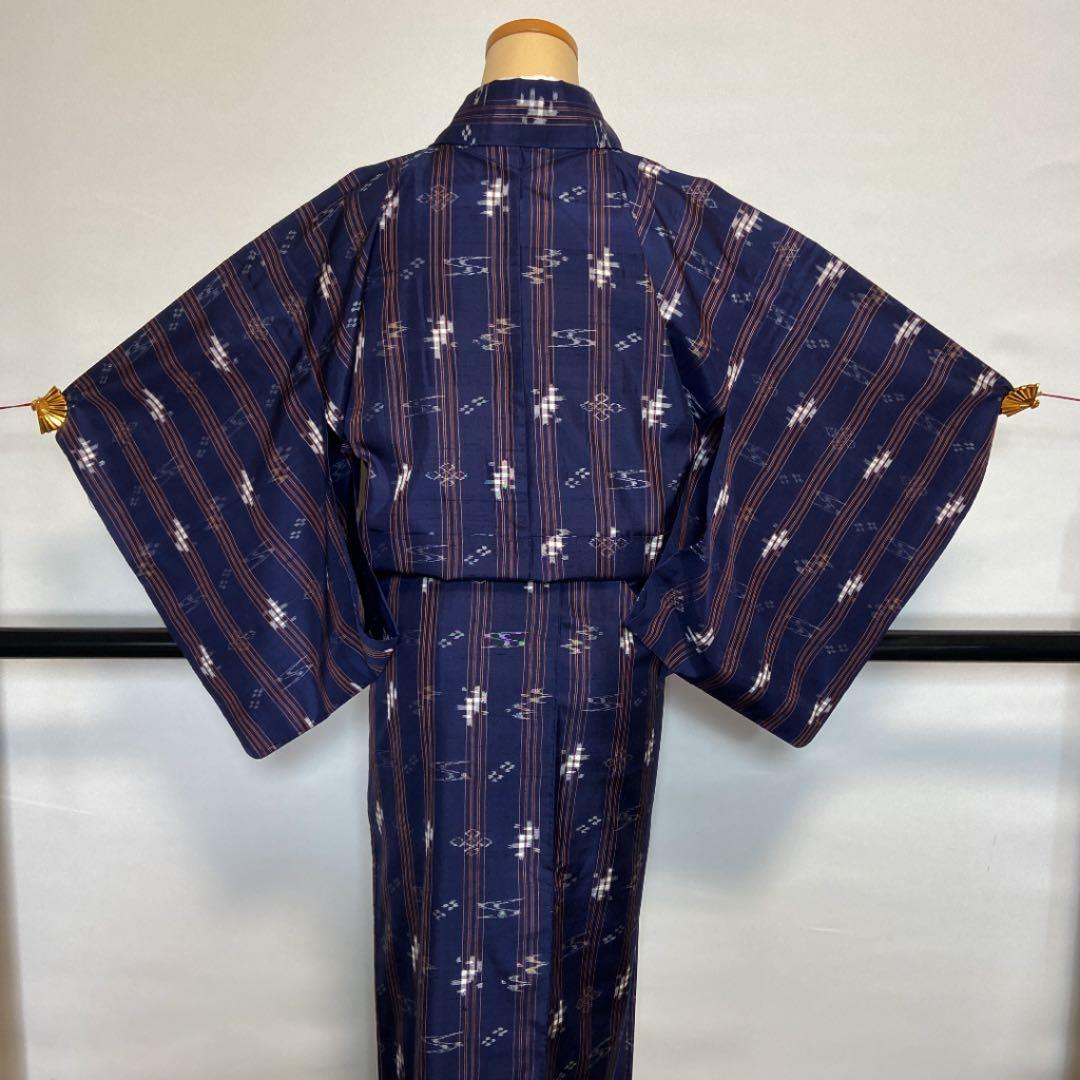 着物 正絹 紬 単衣 琉球絣 美品 K426TH - メルカリ