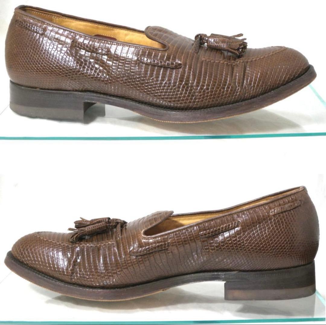 バーバリー BURBERRYリザード タッセル ローファー ブラウン 茶 - メルカリ