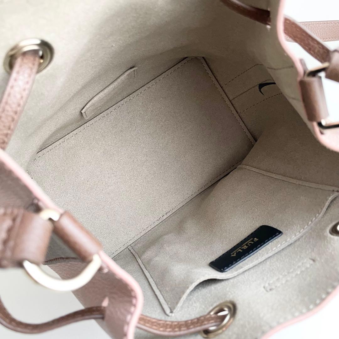 フルラ コスタンザ バケット ハンドバッグ バイカラー レザー ほぼ新品