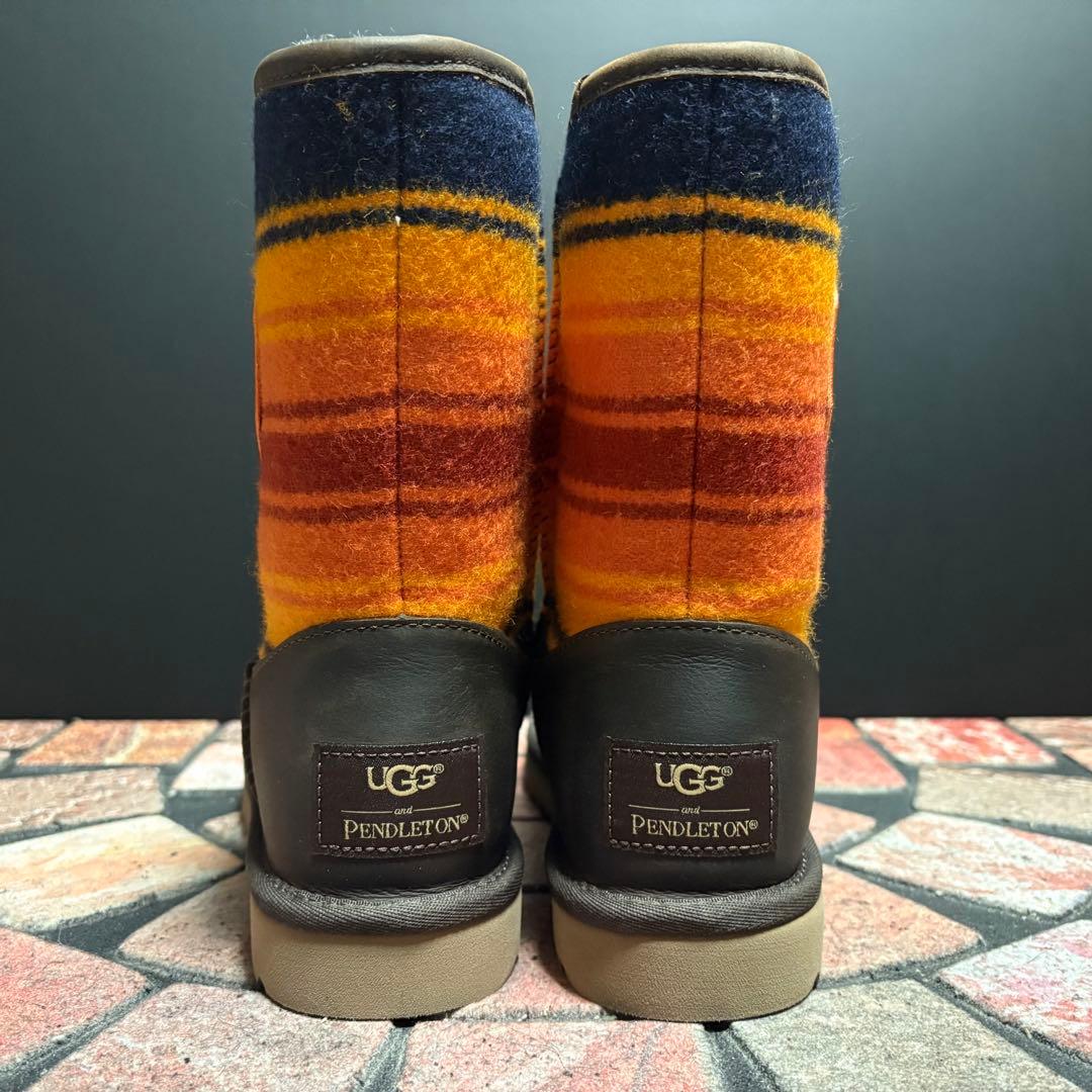 【試着のみ】アグ　× ペンドルトン　コラボ 本革　ウール　ワッペン　24.0cm