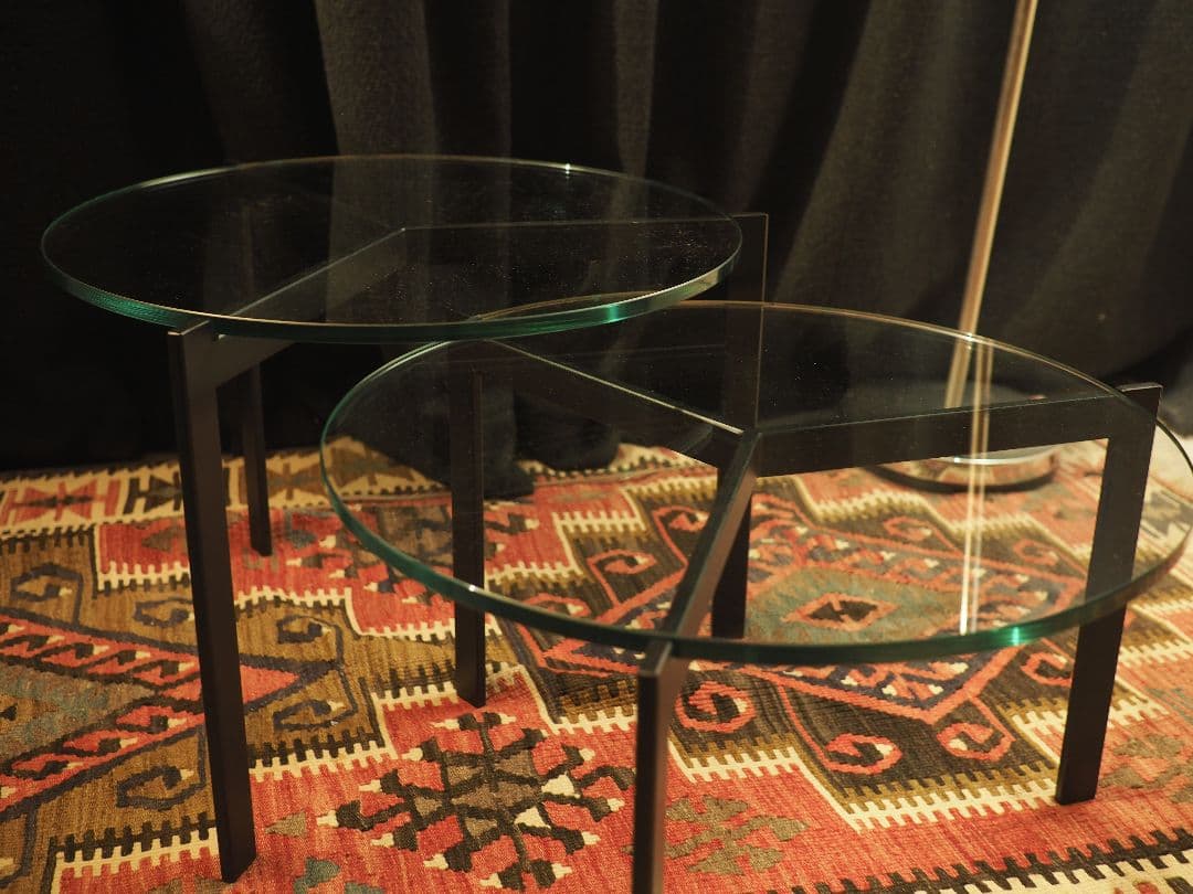 【パタパタ】\"Armonia\"ネストガラスサイドテーブル