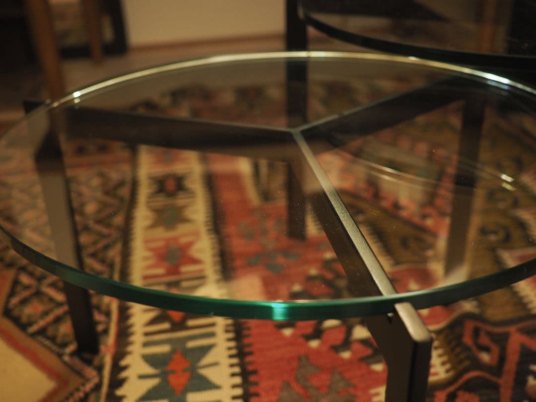 【パタパタ】\"Armonia\"ネストガラスサイドテーブル