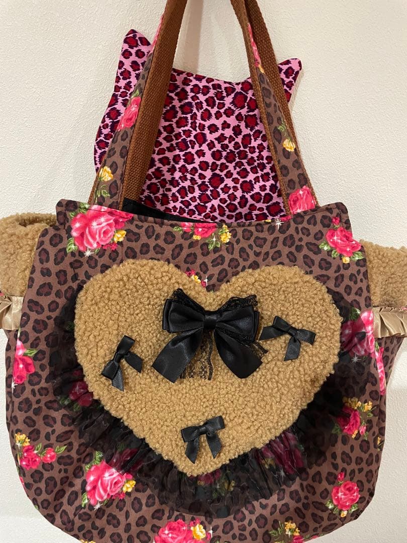 コヤンイサムチョン ビッグ三毛猫サイドポケット付きころりんトート