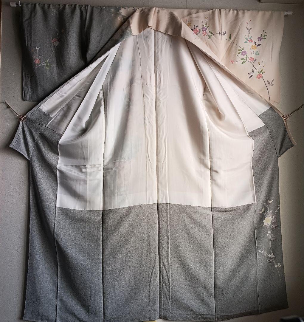 京加賀友禅訪問着 たたき模様 ろうけつ染め分け 光月の落款入り 美品