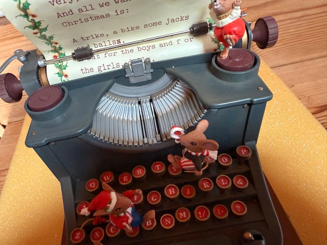 ENESCO クリスマス オルゴール タイプライター 1989年製 箱・説明書付