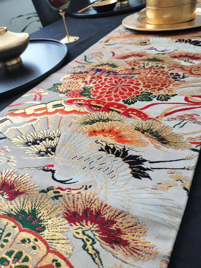 A836豪華刺繍‼️花嫁衣装帯‼️テーブルランナー1m79cm