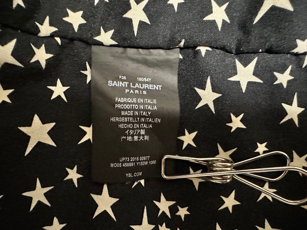 専用】SAINT LAURENT PARIS ネイビー モッズコート 星柄裏地 - メルカリ