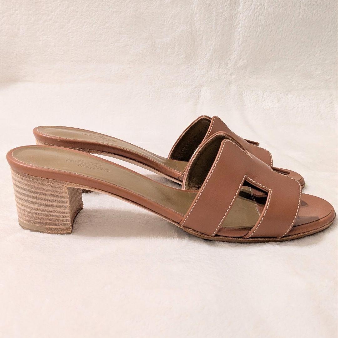 ふーまゆさん専用】エルメス サンダル オラン ブラウン 23cm 本革