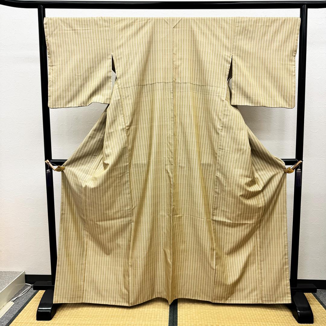美品 トールサイズ□ 草木染 黄八丈 山下八百子 証紙付 身丈165㌢裄68