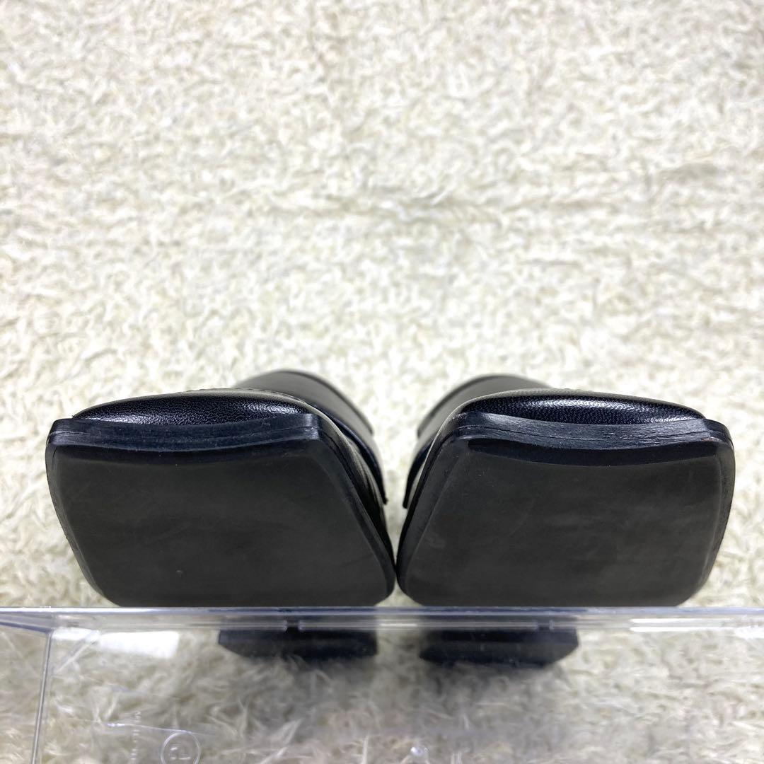 未使用級』ファビオルスコーニ ローファー スクエアトゥ ブラック