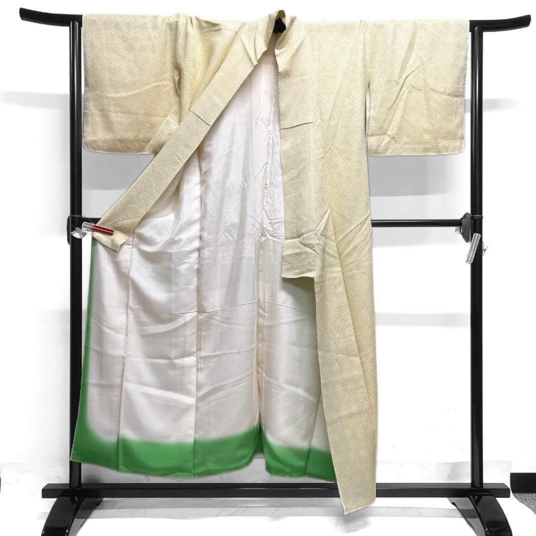 三花】撫松庵 セオα 洗える着物 浴衣 単衣 孔雀 牡丹 リサイクル リユース