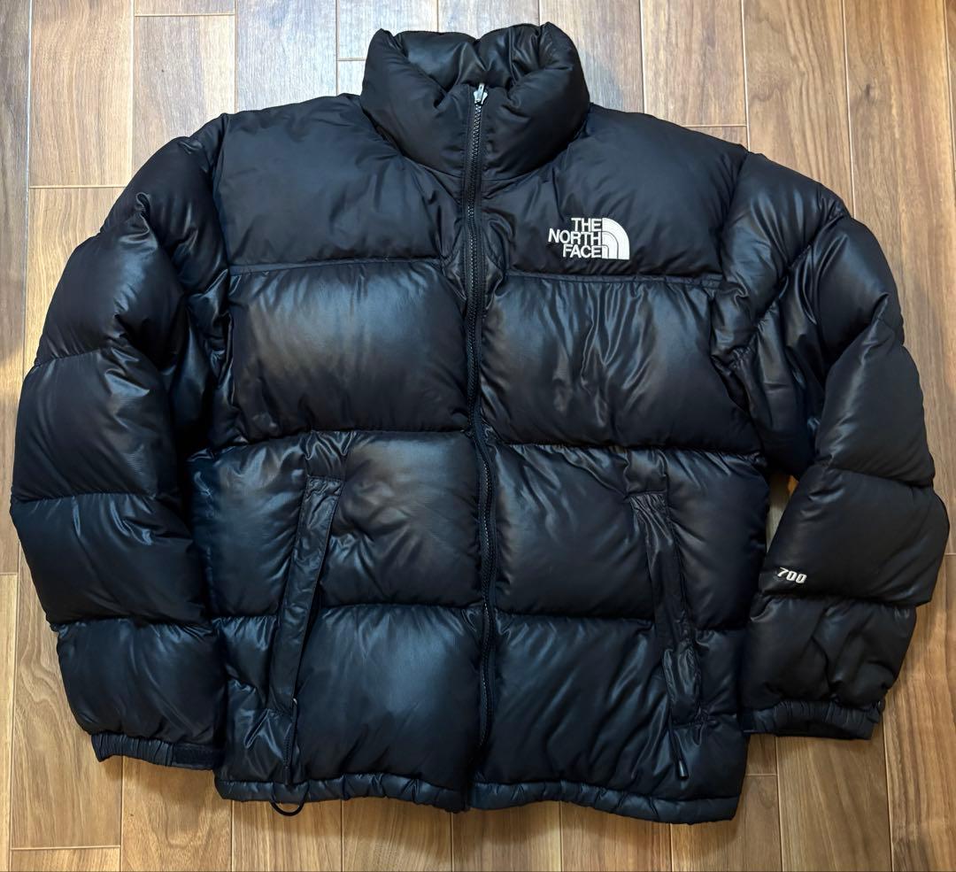 希少)ノースフェイス ヌプシ 700 ダウンジャケット センターロゴ 黒 M
