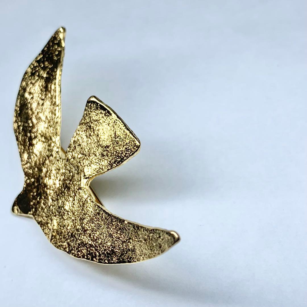 未使用級 セシルエジャンヌ ラ・コロンブ ブローチ 鳩 ハト 24金