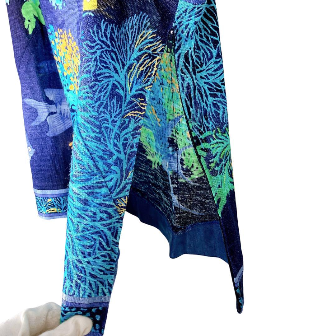 マカ113 超美品 レオナール リネンキャミソール トップス ブルー L