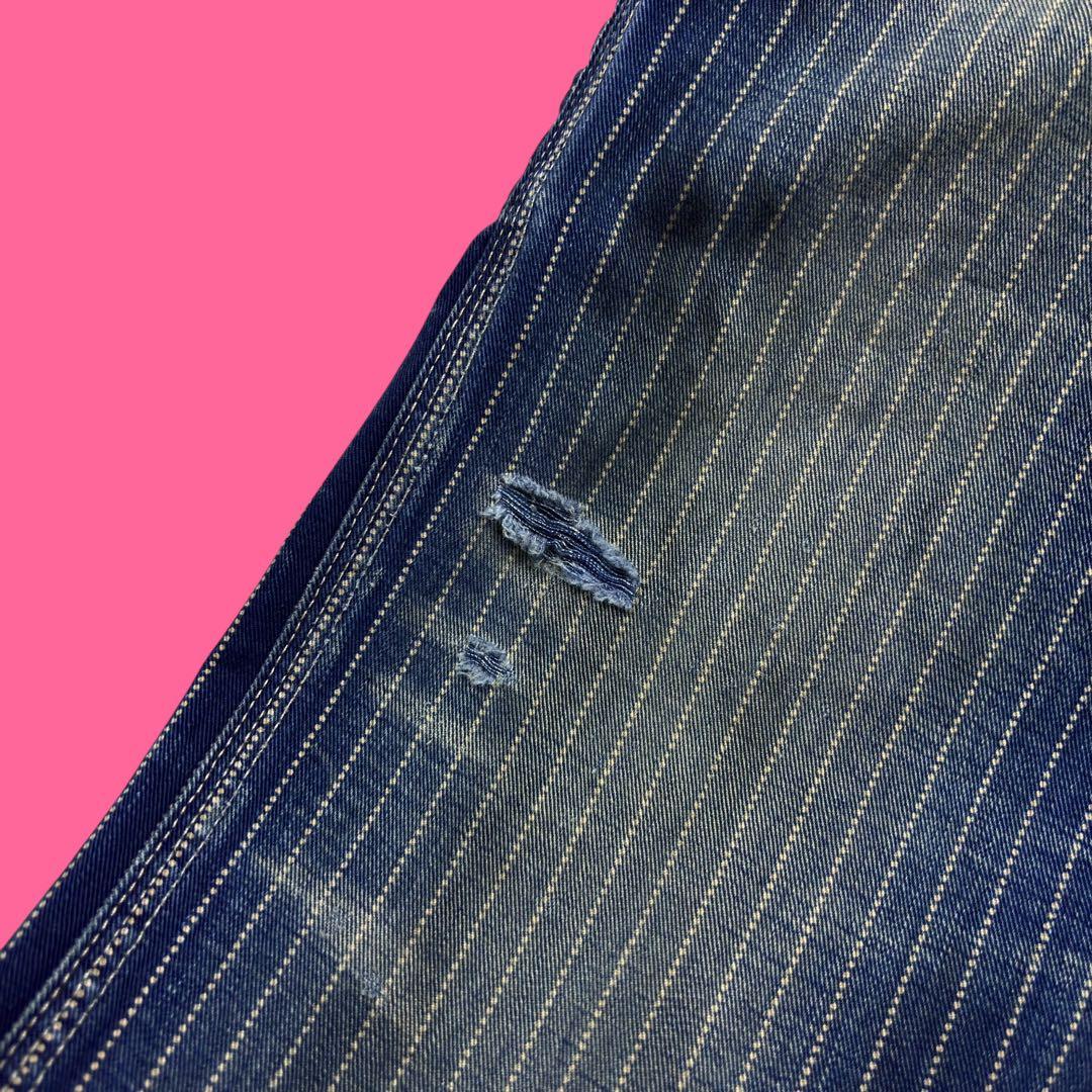 RRL ウォバッシュストライプ デニムペインターパンツ バックルバック