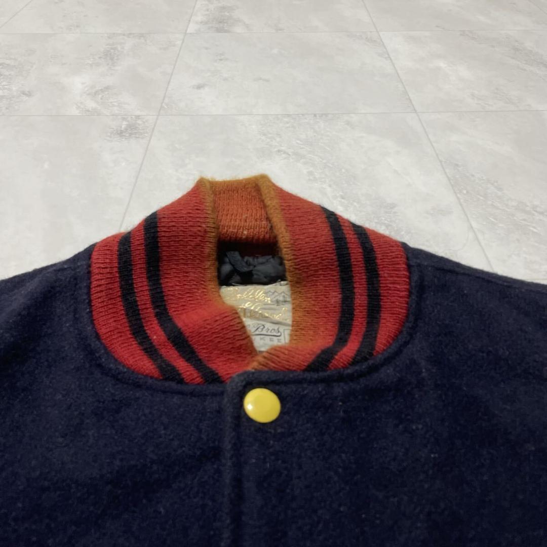 70s GOLDEN THREAD BRILL BROS 袖革 スタジャン - メルカリ