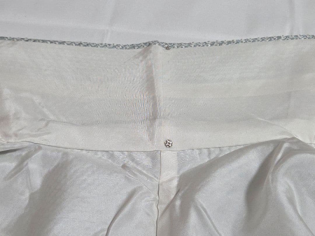 A5◇着物くつろぎ 総絞り 霞に辻が花 水色 白 袷 正絹 訪問着 着物