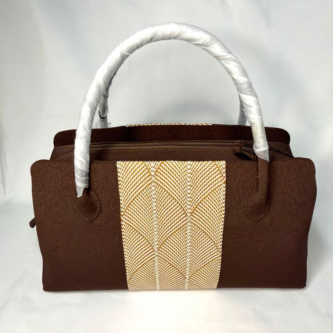 新品未使用 五嶋紐 ハンドバッグ 利休バッグ 茶 - メルカリ