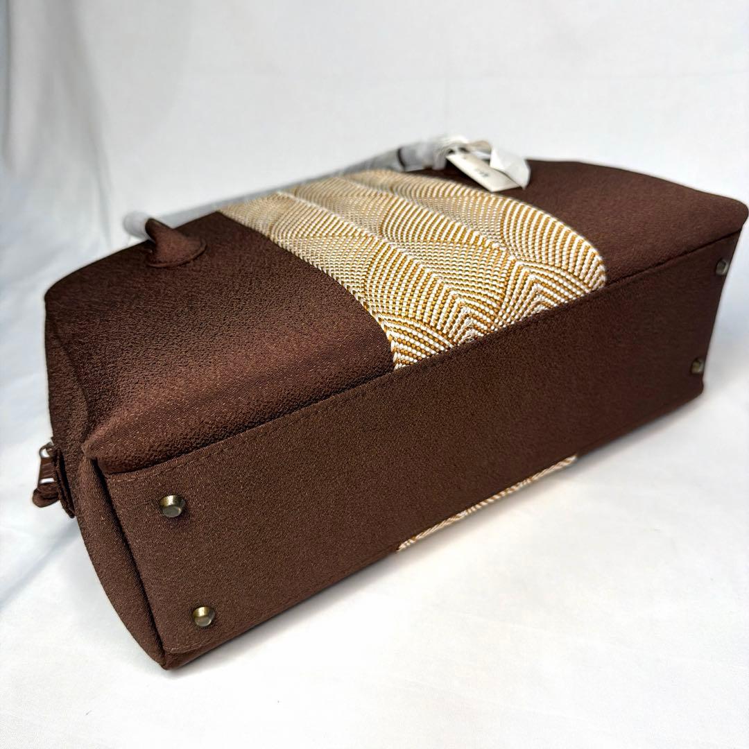 新品未使用 五嶋紐 ハンドバッグ 利休バッグ 茶 - メルカリ