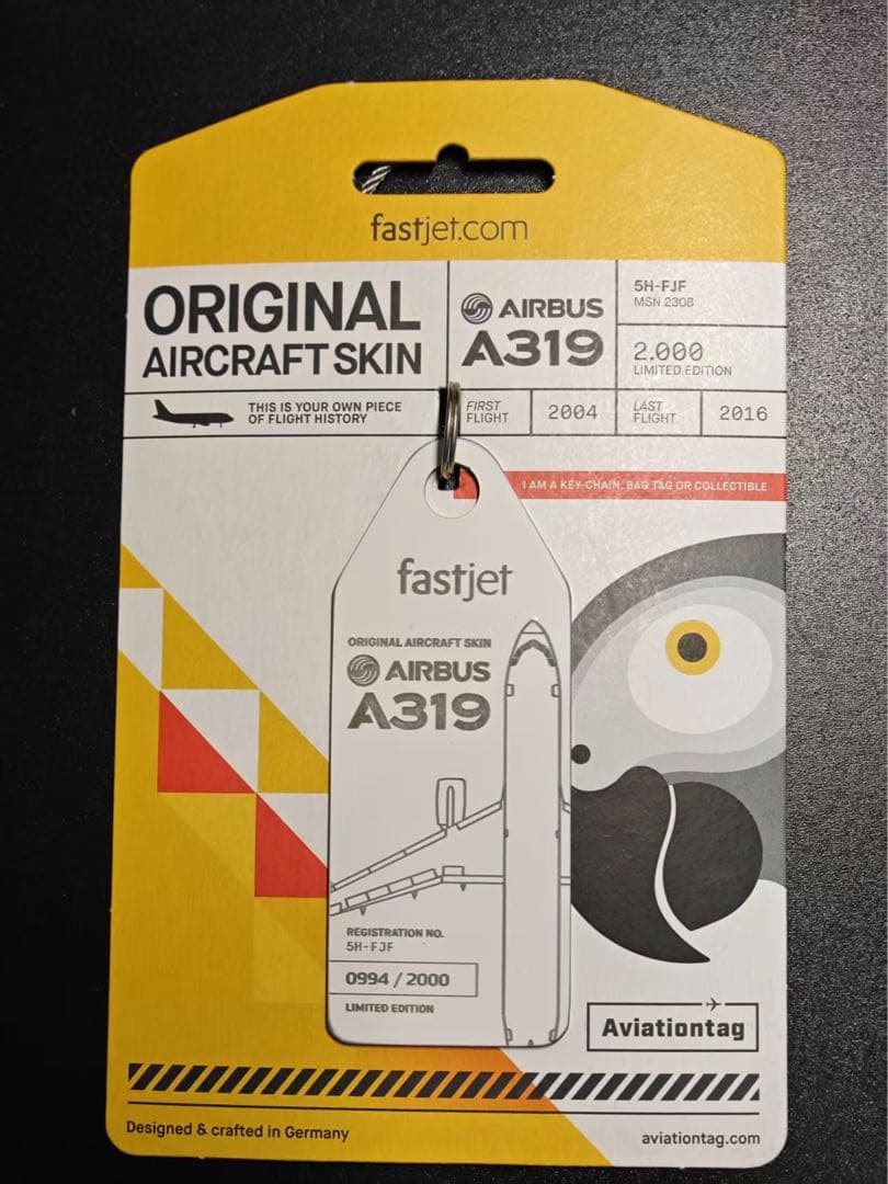 ファストジェット Aviationtag A319-100 裏面特殊デザイン ファストジェット 路線・機材(飛行機)・航空フォトなどの情報