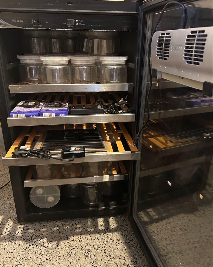 クワガタ飼育セット　三つ星貿易ワインセラー、音調装置一式、菌糸ボトル　他 クワガタ飼育セット 三つ星貿易ワインセラー、音調装置一式、菌糸