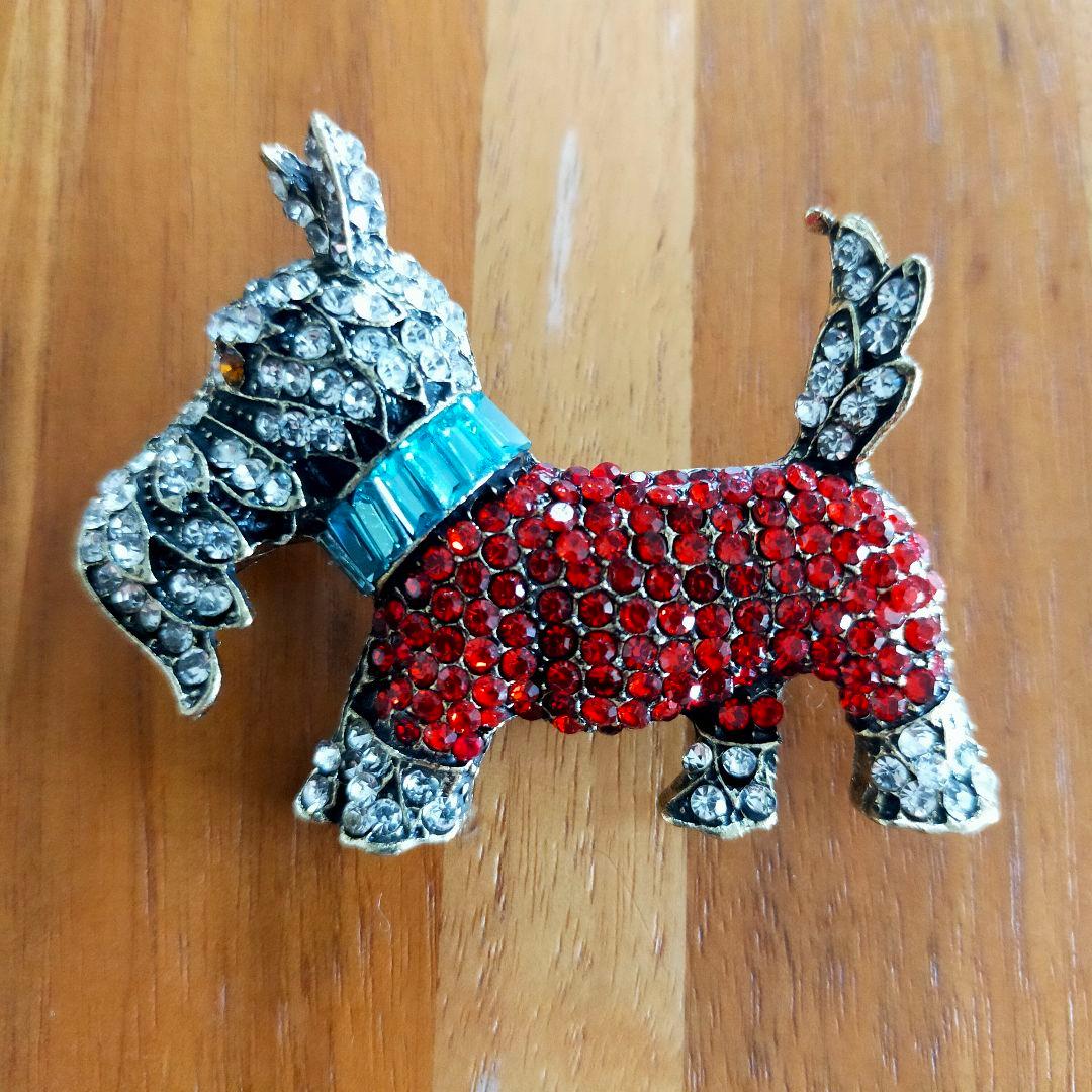 ✾犬✾ミニチュアシュナウザーデザイン✾ラインストーンブローチ✾新品