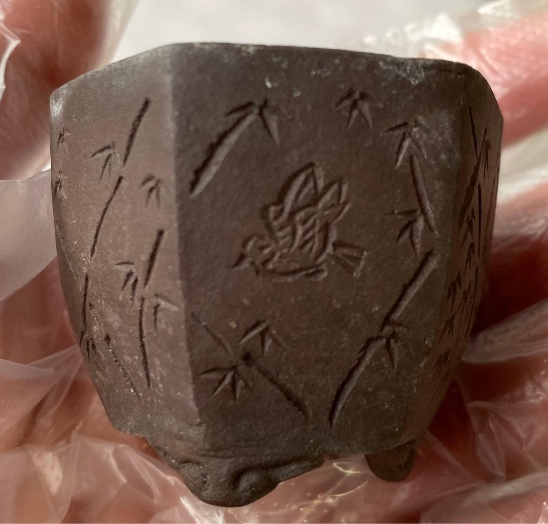 陶雀 雀 小品 盆栽鉢 アンティーク (A) (A11)