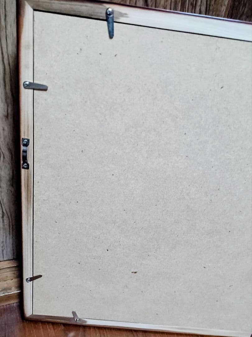 オリジナル原画　E85　 ピンク枠と黒いフレーム付 明治期　キセキレイ　岡嶋正夫