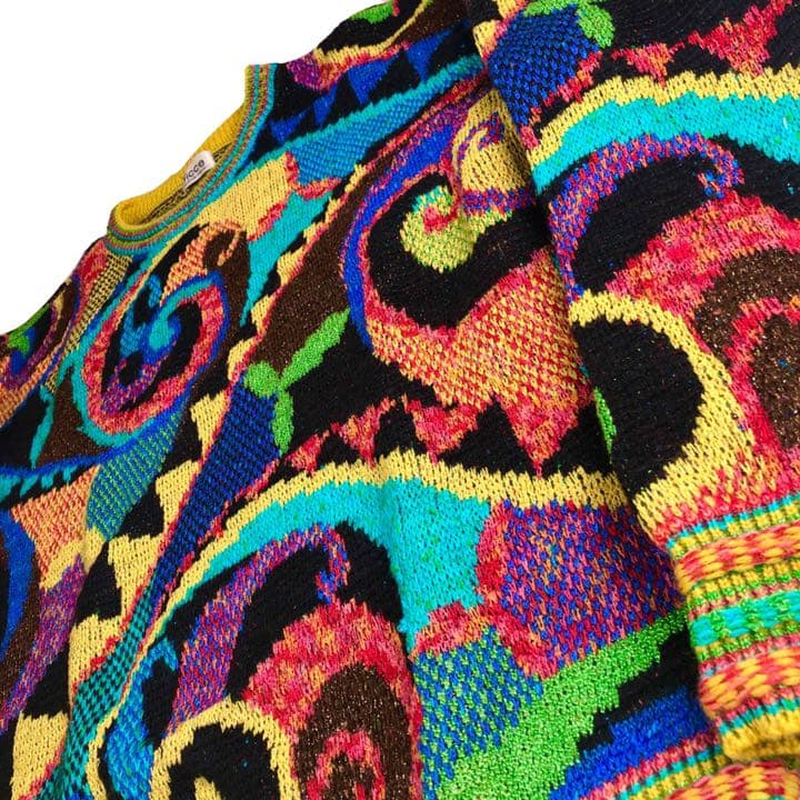 ficce フィッチェ 総柄 3Dニットセーター ドン小西 マルチカラー 個性