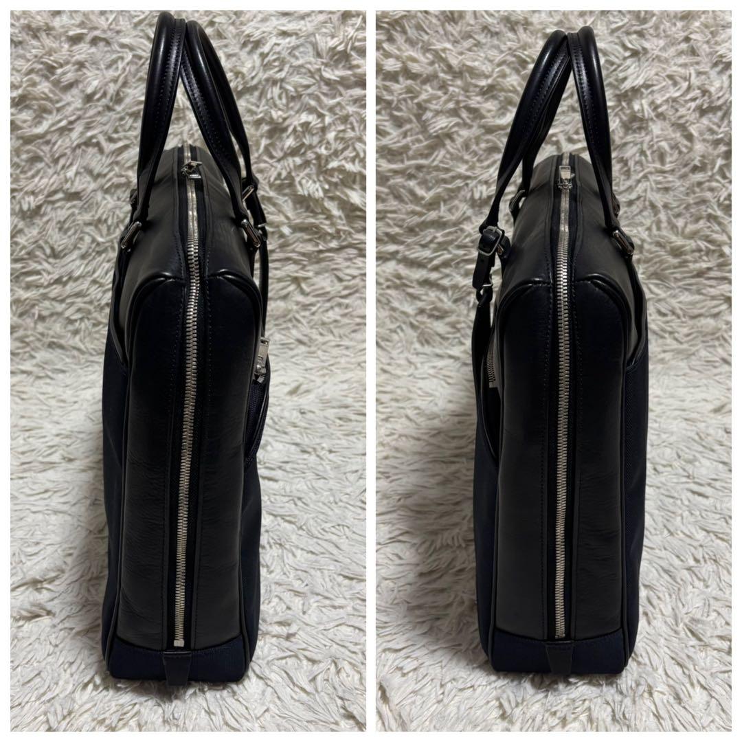 ポーター ロウ ブリーフバッグ ビジネス PC収納 ブラック×ネイビー L