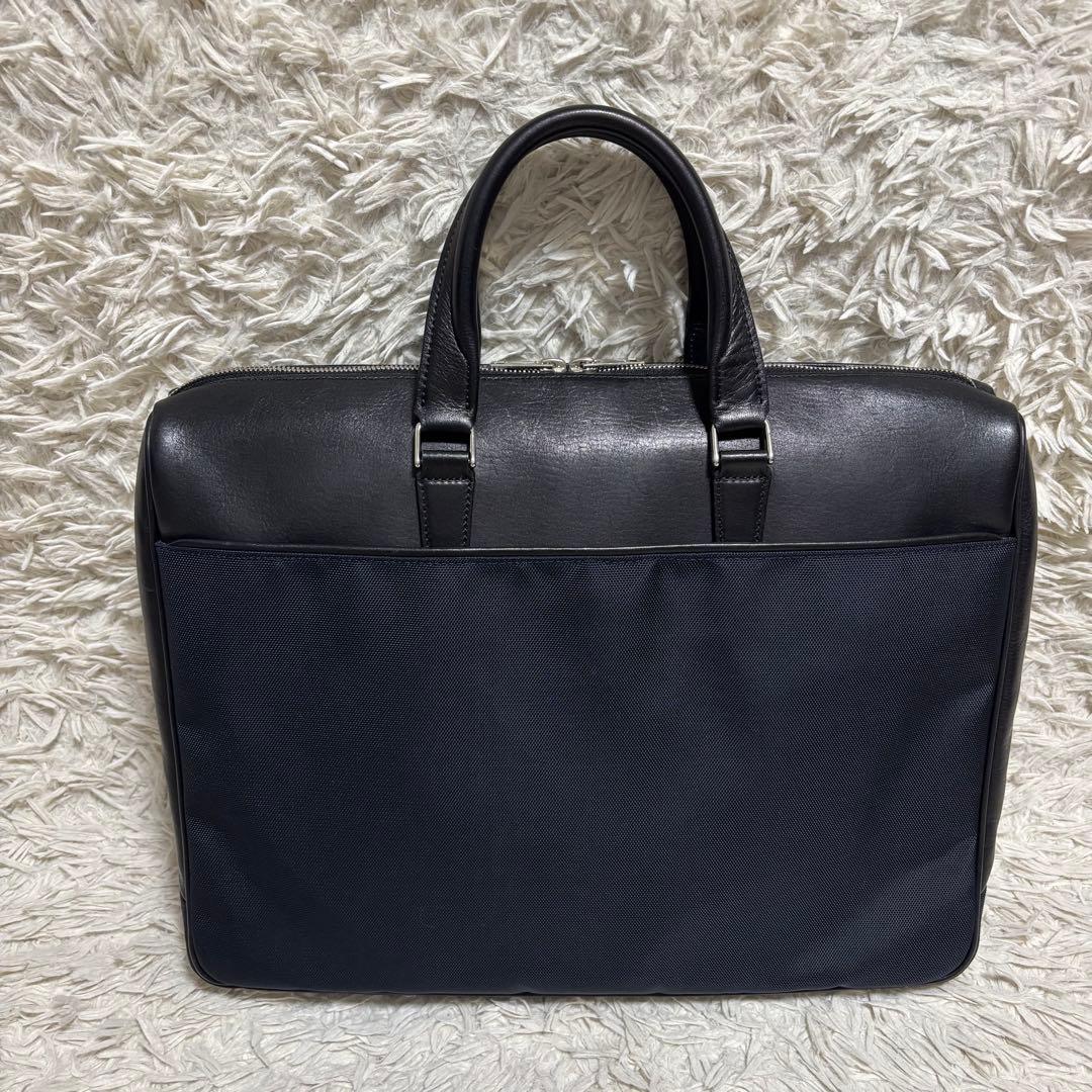 ポーター ロウ ブリーフバッグ ビジネス PC収納 ブラック×ネイビー L