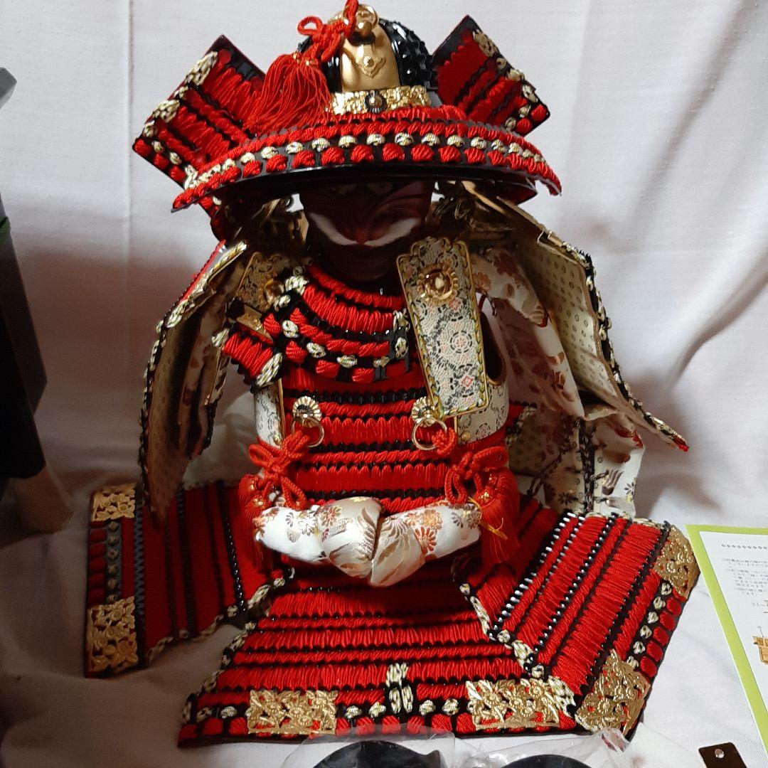 新品同様○上原玉鳳作○ 高級品 兜飾り奈良15号大鎧○高級木製台付き