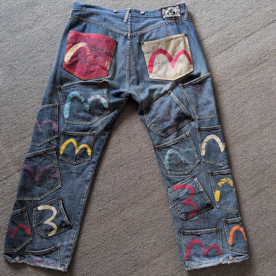 激安】エヴィス エビス evisu メニーポケット カモメ 大黒 - メルカリ