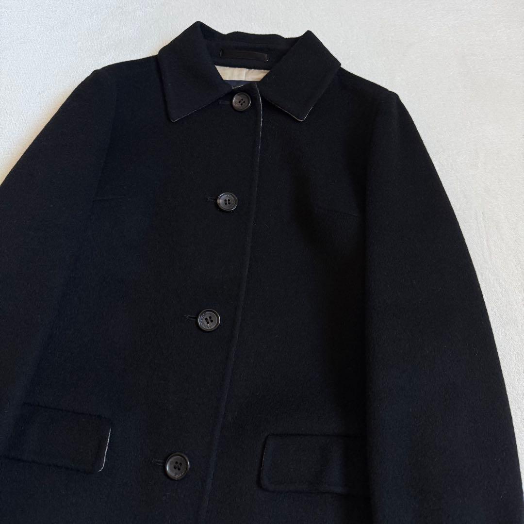 バーバリーロンドン ステンカラーコート カシミア混 ブラック 7号