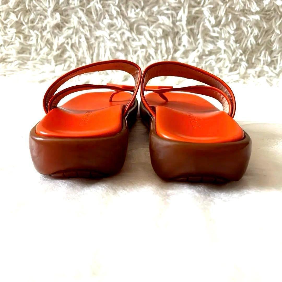 LOUIS VUITTON 美品✨オレンジ レザー トングサンダル 22.5cm