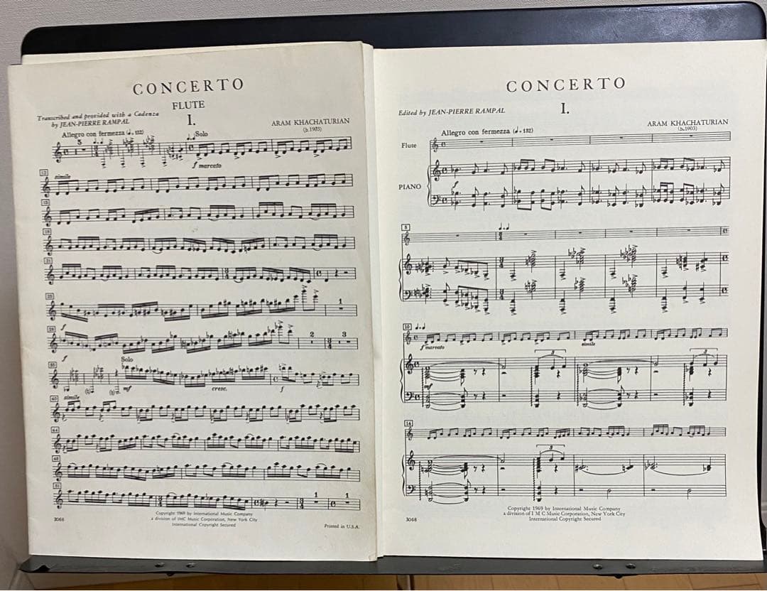 ハチャトゥリアン、フルート協奏曲、楽譜 - メルカリ