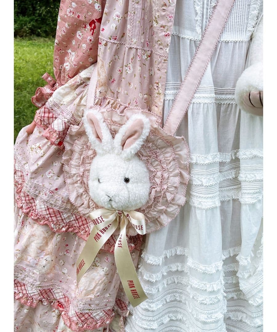 PINK HOUSE ピンクハウス うさぎ 顔ぐるみ ポシェット ぬいぐるみ