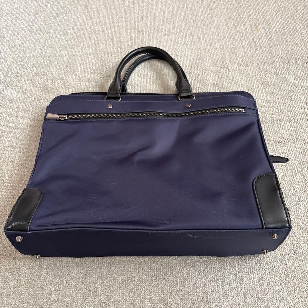 ネイビー ビジネスバッグ ナイロン レザー - メルカリ