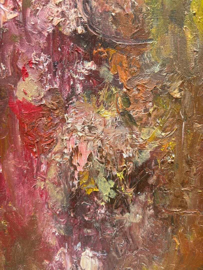 【B4】自作抽象油画「郷望」