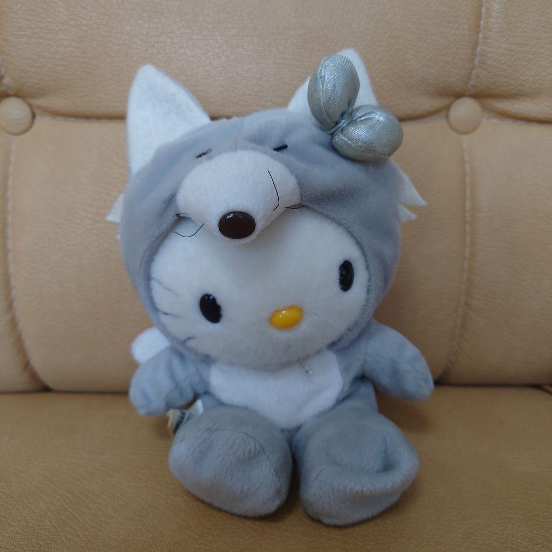 レトロ ハローキティ キティちゃん 銀きつね キツネ 狐 ぬいぐるみ