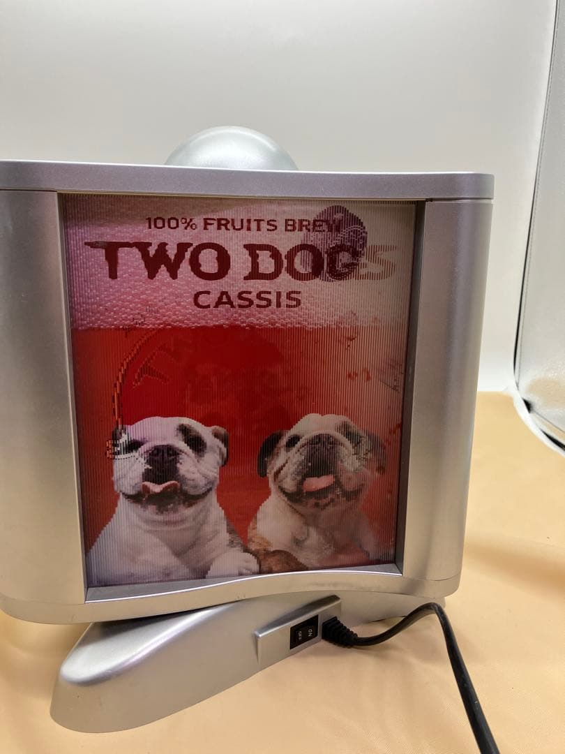 レアTWO DOGS 回転ネオンサイン ディスプレイ看板照明 レンチキュラー