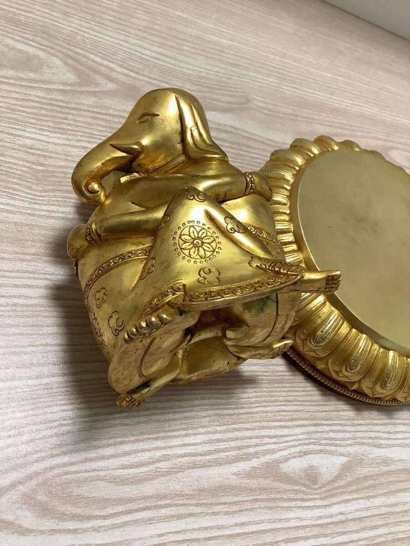 《 チベット密教　新品　1点物 》 オリジナル　鍍金　歓喜天　ガネーシャ　B