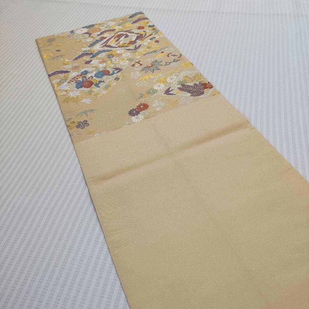 袋帯】幸せを結ぶ帯＊鳳凰と宝尽くしが織りなす西陣の華やぎ 生成り色