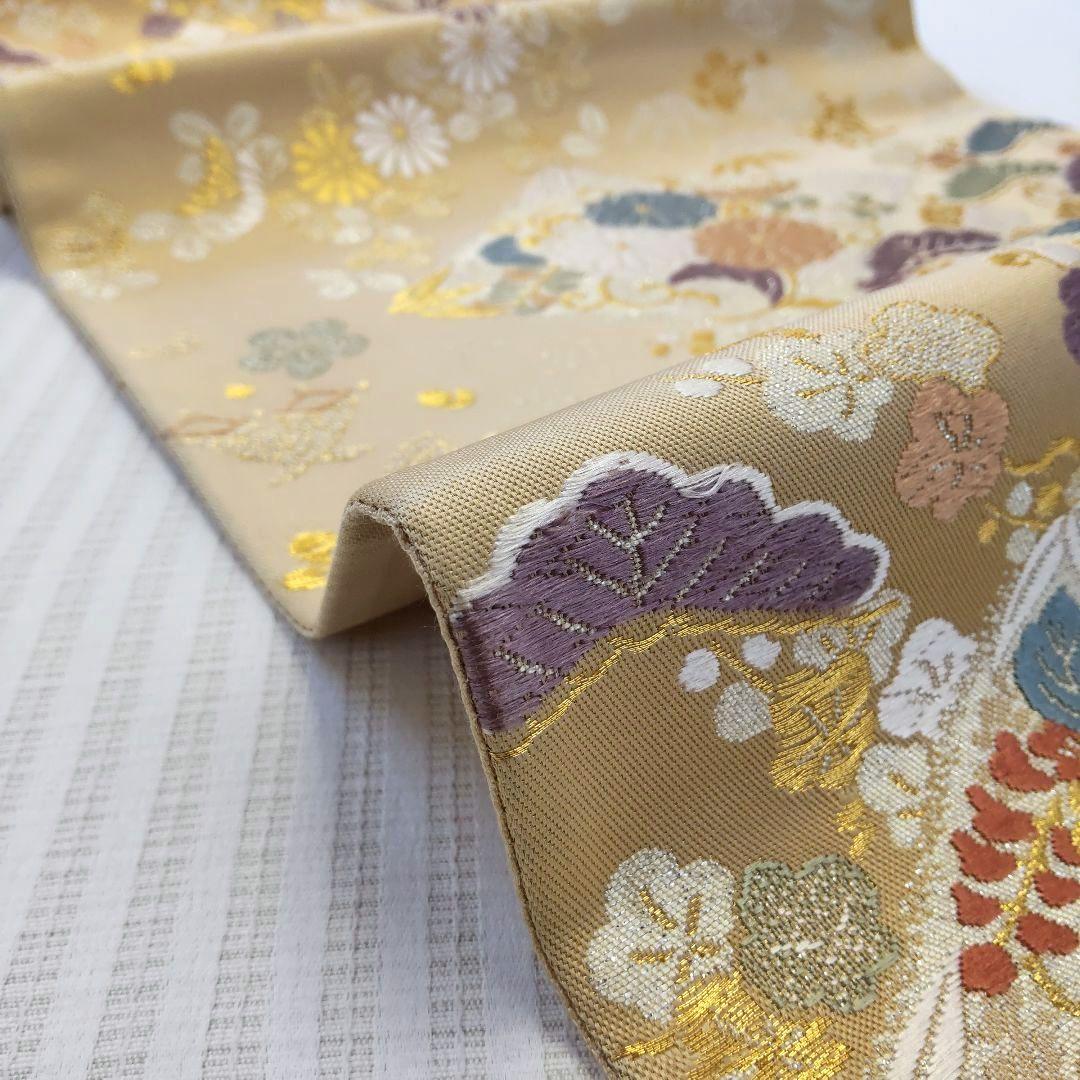 袋帯】幸せを結ぶ帯＊鳳凰と宝尽くしが織りなす西陣の華やぎ 生成り色