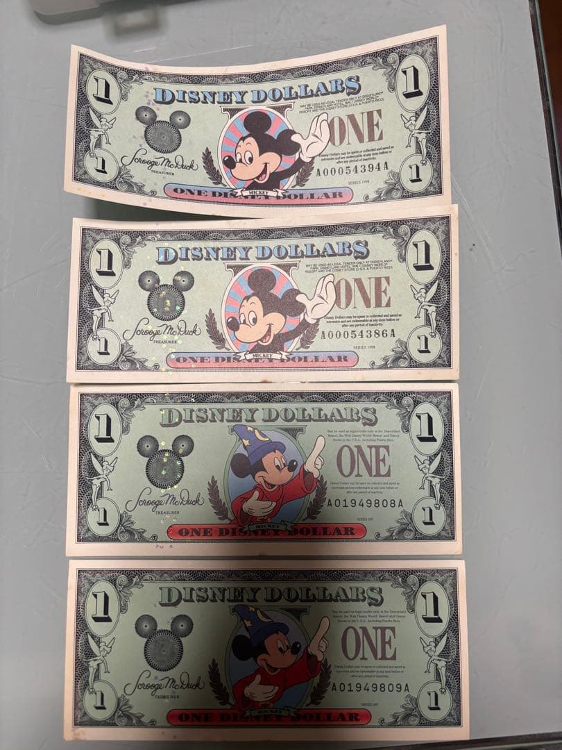 Disney Dollar ディズニー Disney 1 Dollar, 1990 Series 