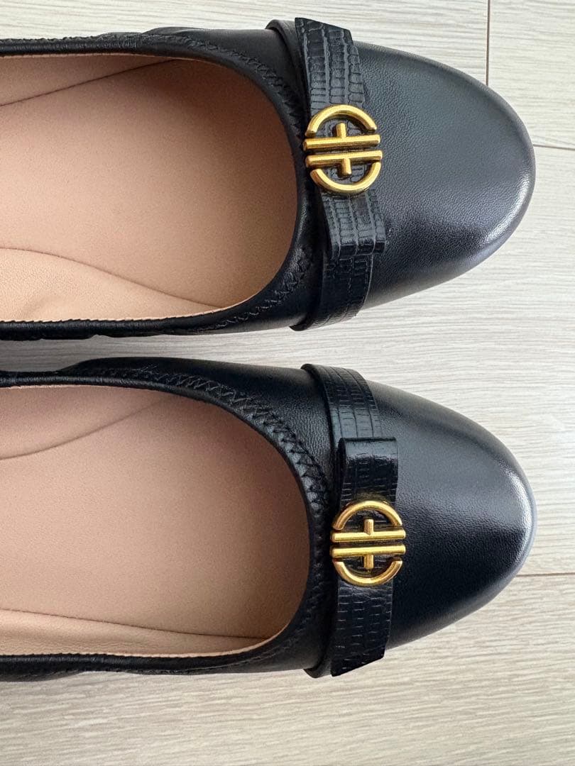 COLE HAAN ブラック フラットシューズ トバボウバレエ 24.5cm