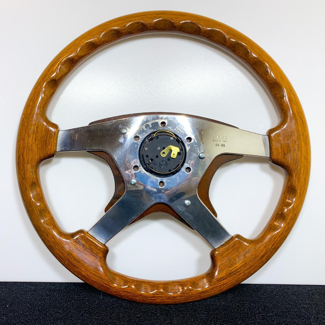 モモ アストラ ウッドステアリング 35.5パイ ホーンボタン付 93年製