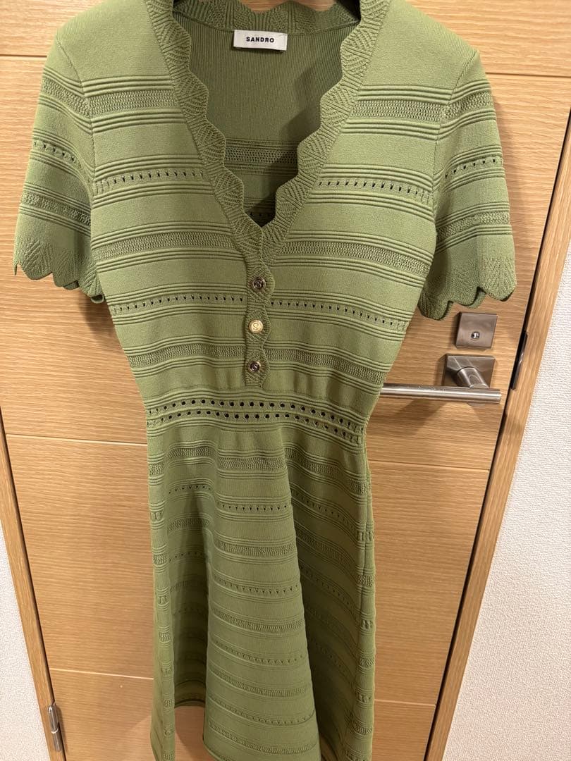 Sandro サンドロ ワンピース グリーン - メルカリ