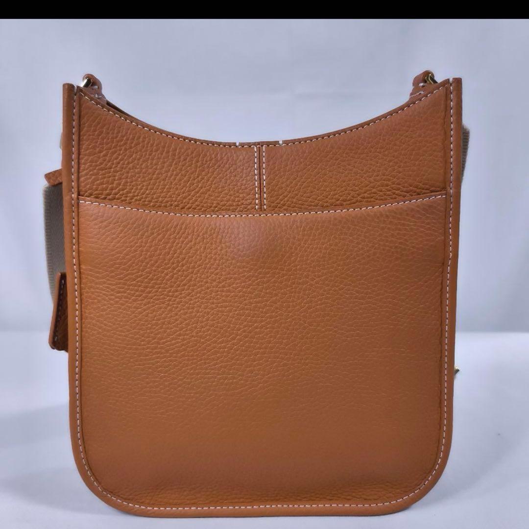 美品メゾンドサブレ ムーンショルダーバッグ ペカンブラウン クロス